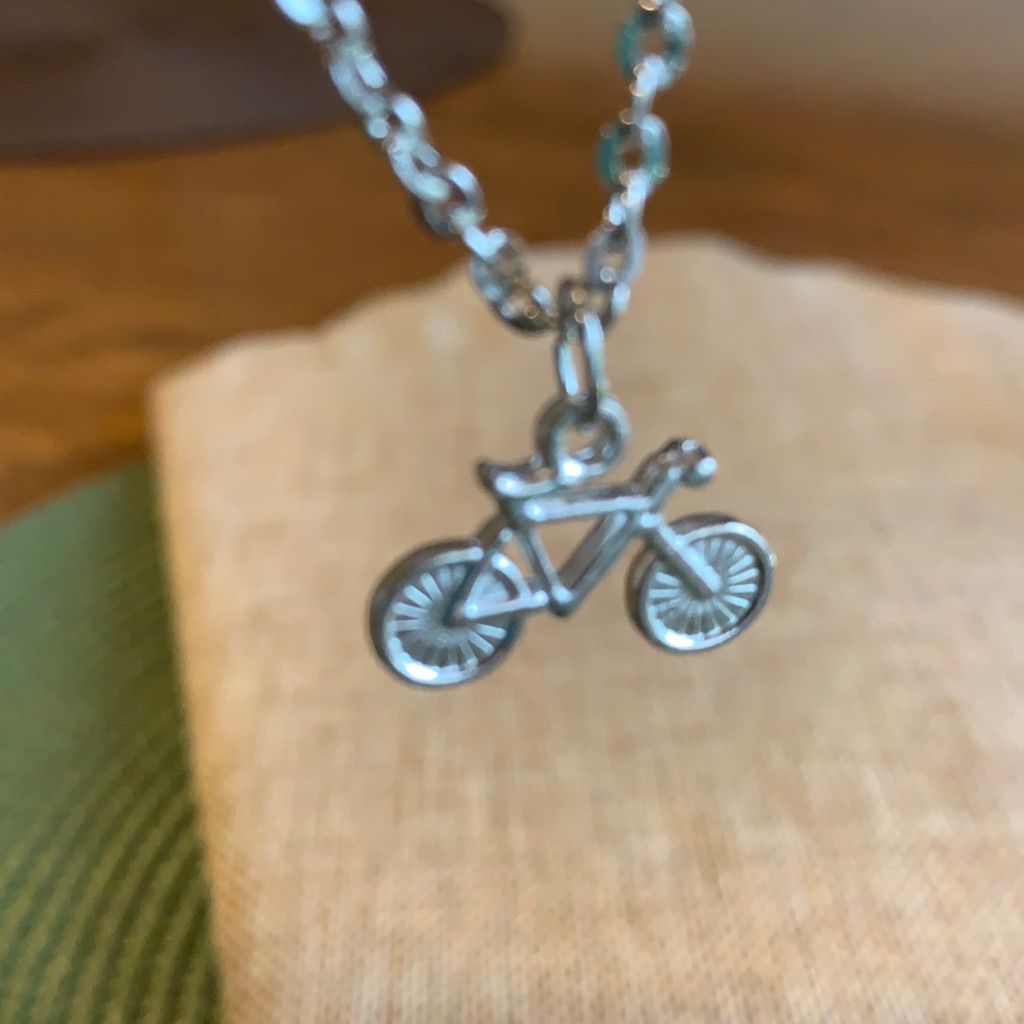 Bicycle Handmade Necklace 18” Chain Nwot